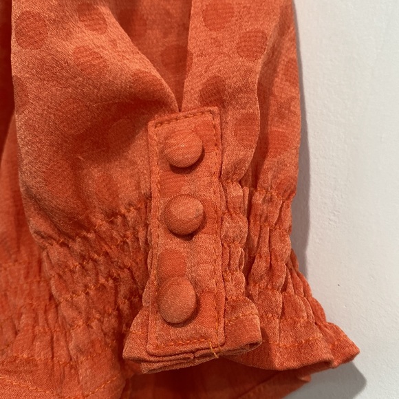 Anthropology Current Air Los Angeles Orange V Neck Blouse/ Top size S - Picture 4 of 9